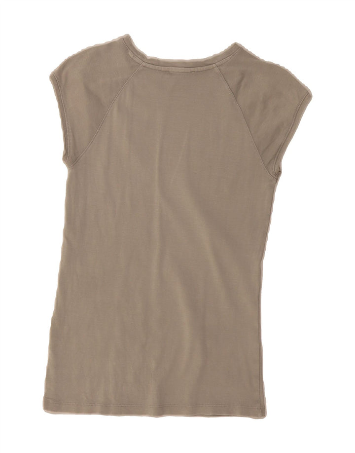 ZARA Womens T-Shirt Top UK 14 Large Grey Vintage Zara and Second-Hand Zara from Messina Hembry 