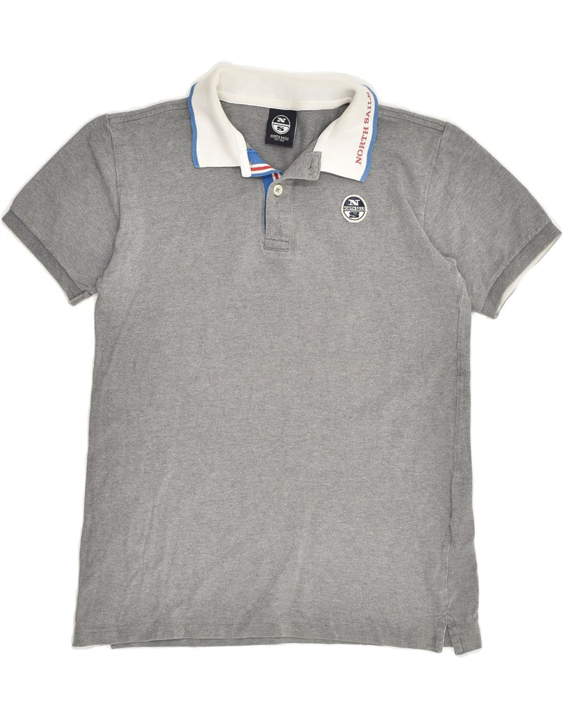 NORTH SAILS Boys Polo Shirt 13-14 Years Grey Cotton | Vintage North Sails | Thrift | Second-Hand North Sails | Used Clothing | Messina Hembry 