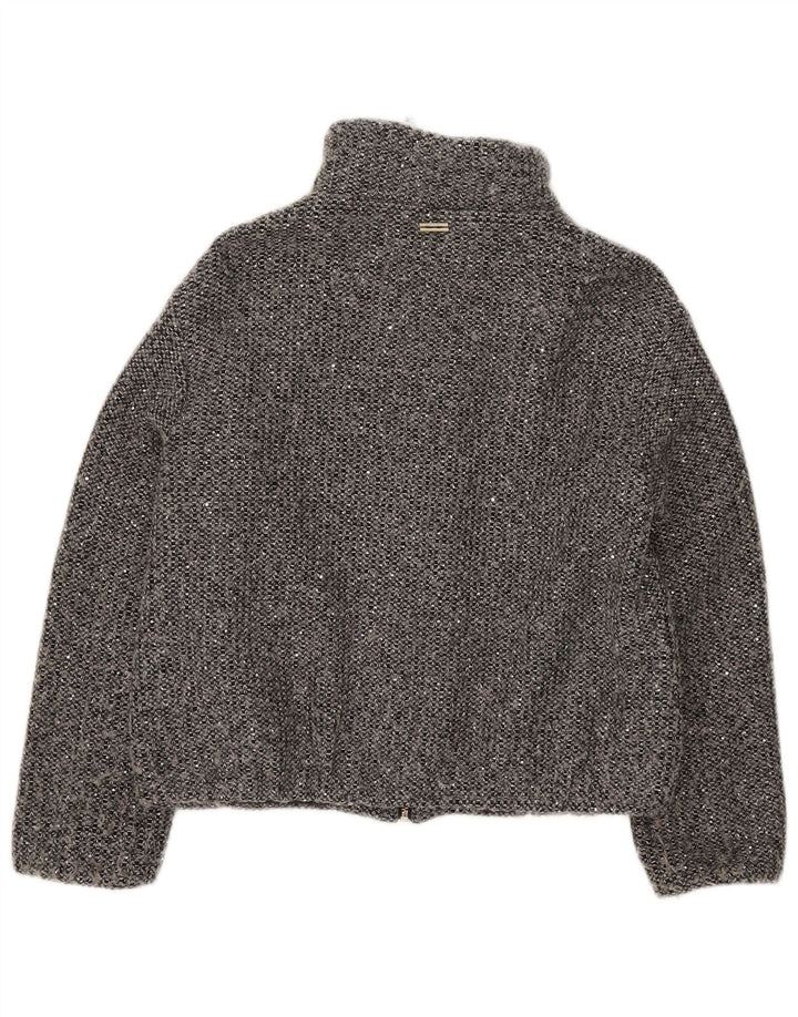 Marella Womens Bomber Jacket UK 8 Small Grey Flecked Polyester