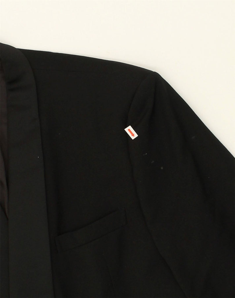 LUIGI BOTTO Mens Double Breasted Blazer Jacket UK 38 Medium Black Cotton | Vintage Luigi Botto | Thrift | Second-Hand Luigi Botto | Used Clothing | Messina Hembry 