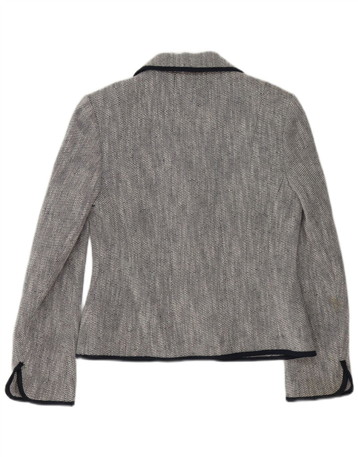 Hobbs Womens 2 Button Blazer Jacket UK 10 Small Navy Blue Cotton