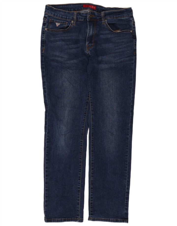 Guess Womens Straight Slim Jeans W30 L28 Blue Cotton