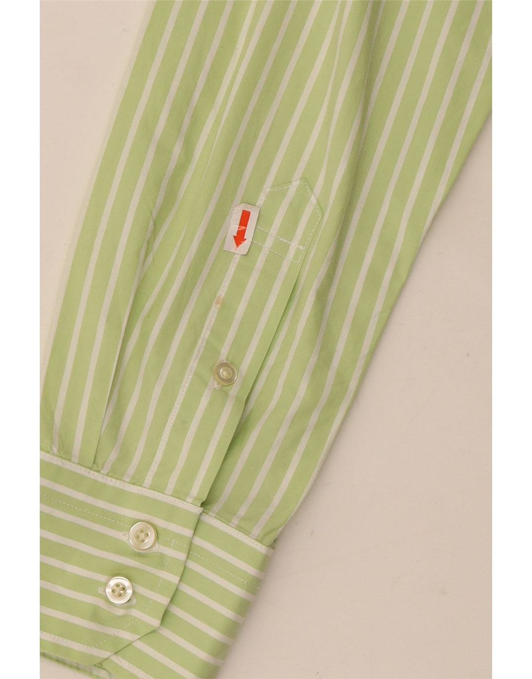 TOMMY HILFIGER Mens Shirt Medium Green Striped Cotton Vintage Tommy Hilfiger and Second-Hand Tommy Hilfiger from Messina Hembry 