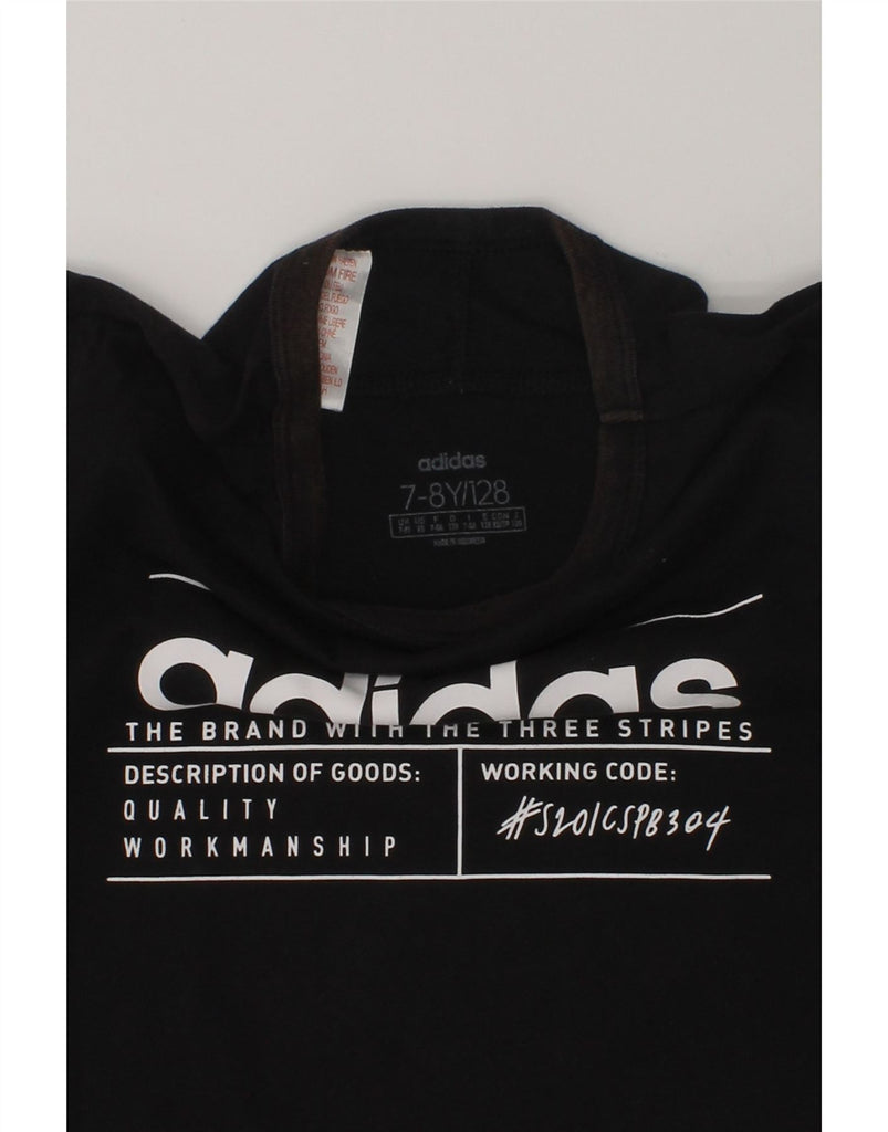 ADIDAS Boys Graphic T-Shirt Top 7-8 Years Black Cotton | Vintage Adidas | Thrift | Second-Hand Adidas | Used Clothing | Messina Hembry 