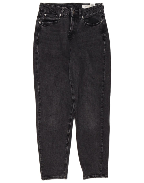 Marks & Spencer Womens Mom Tapered Jeans UK 8 Small W28 L26 Black