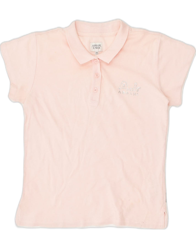 ARMANI JUNIOR Girls Polo Shirt 13-14 Years Pink Cotton | Vintage Armani Junior | Thrift | Second-Hand Armani Junior | Used Clothing | Messina Hembry 