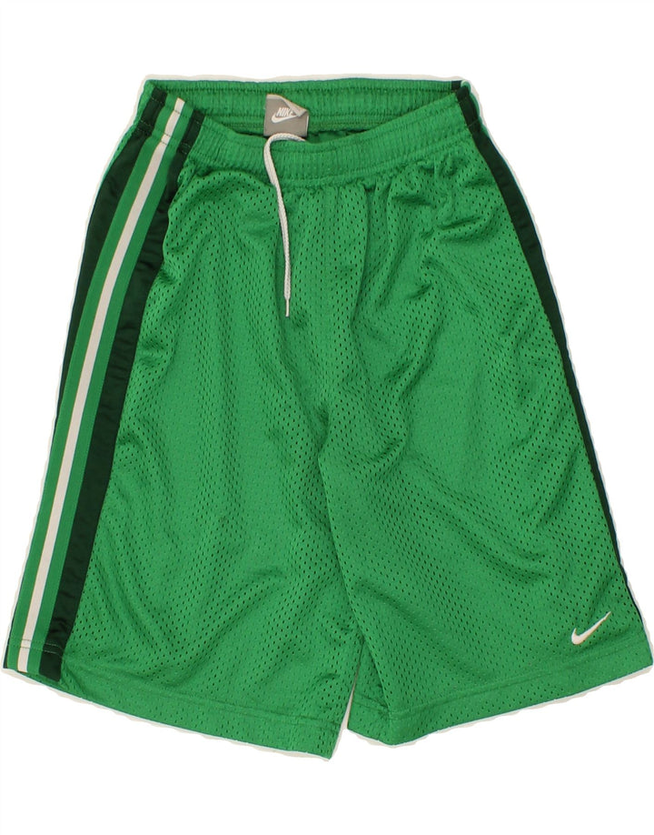 NIKE Boys Sport Shorts 7-8 Years W24 L8 Green Polyester Vintage Nike and Second-Hand Nike from Messina Hembry 