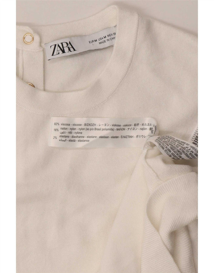 Zara Womens Vest Tank Top UK 14 Medium White Viscose