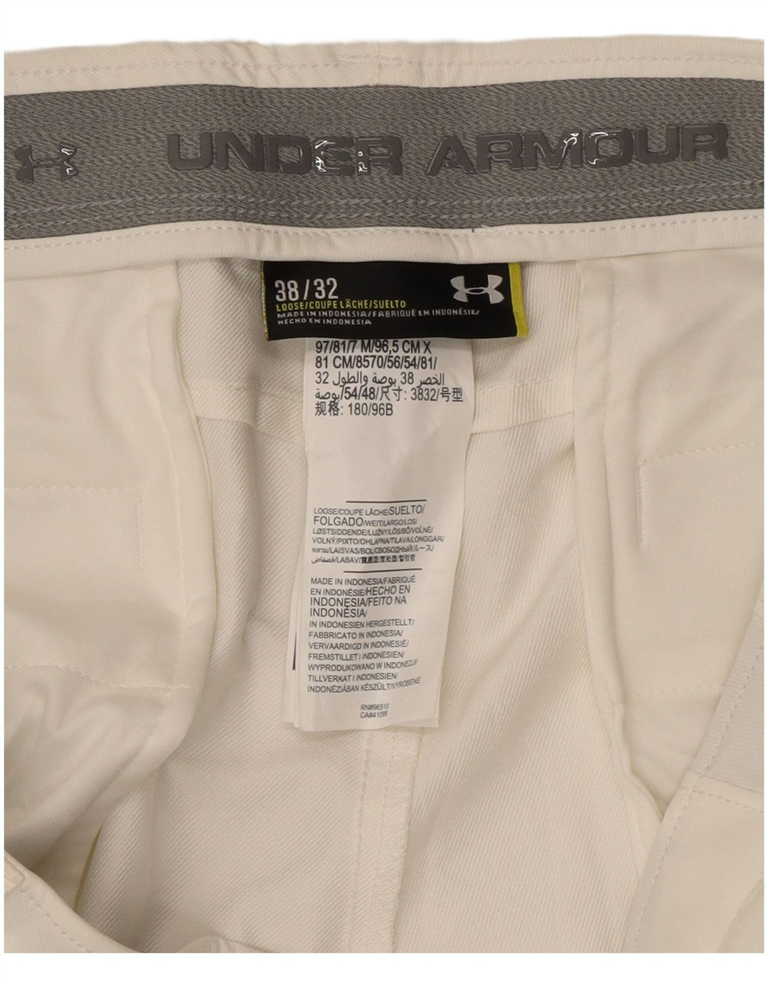 Under Armour Womens Straight Chino Trousers W38 L32 White Nylon