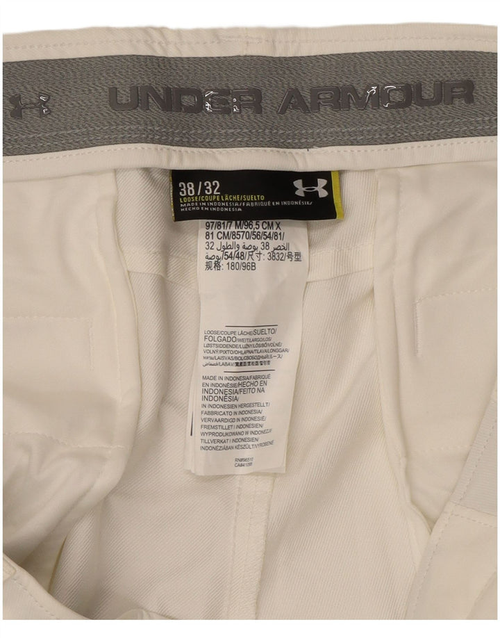 Under Armour Womens Straight Chino Trousers W38 L32 White Nylon