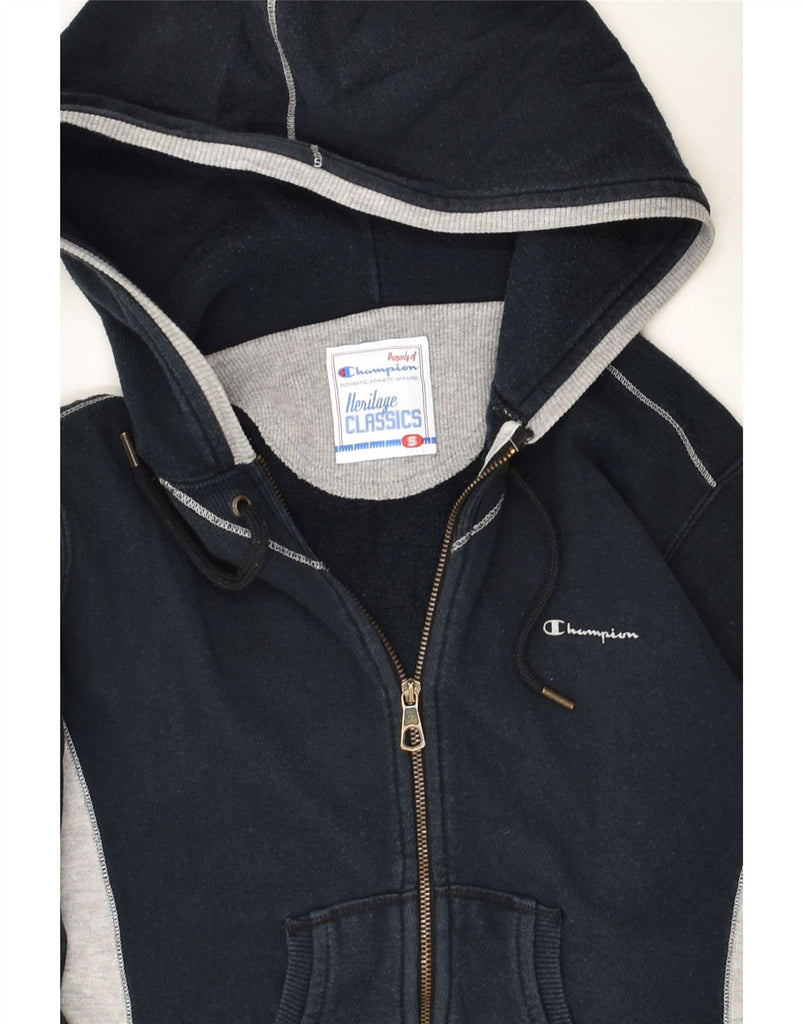 CHAMPION Womens Classic Zip Hoodie Sweater UK 10 Small Navy Blue | Vintage Champion | Thrift | Second-Hand Champion | Used Clothing | Messina Hembry 