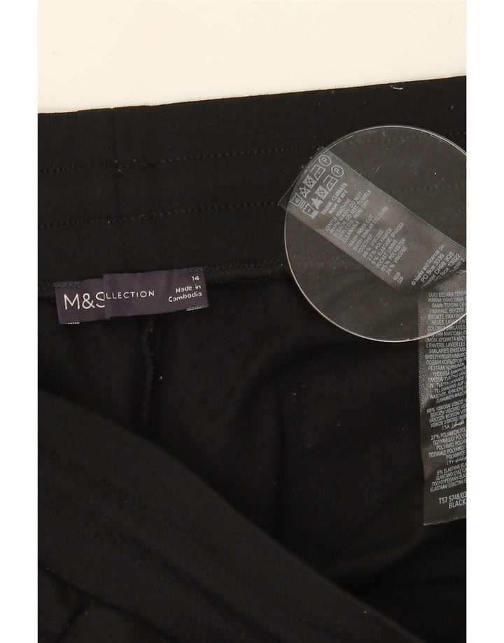 Marks & Spencer Womens Cargo Tracksuit Trousers UK 14 Large Black Viscose