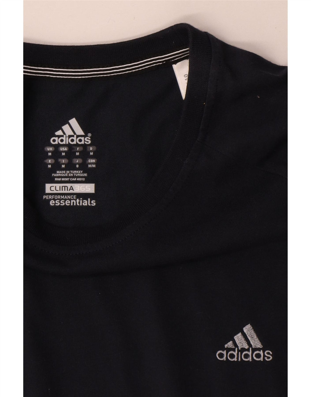 Adidas Mens Clima 365 T-Shirt Top Medium Navy Blue Cotton