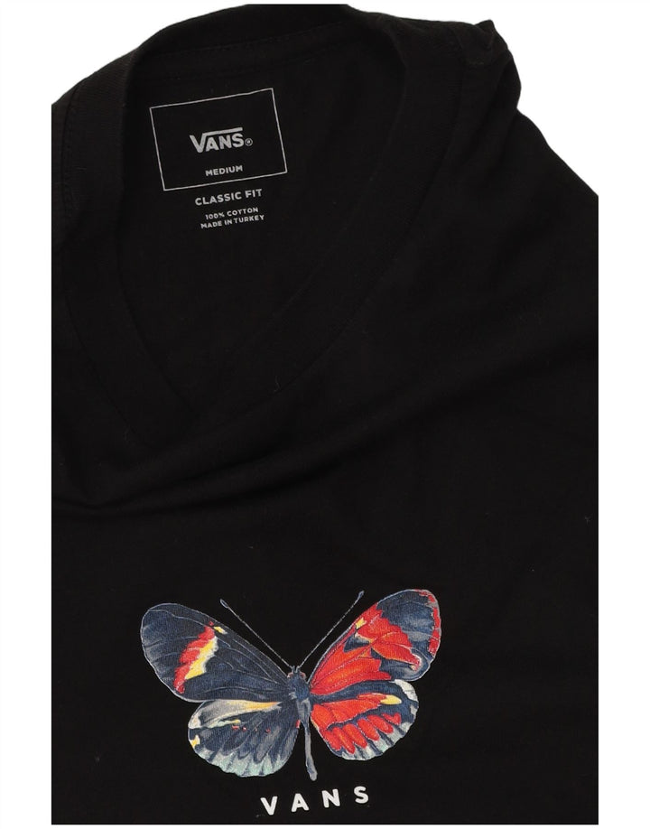 Vans Mens Classic Fit Graphic Top Long Sleeve Medium Black Cotton Butterfly