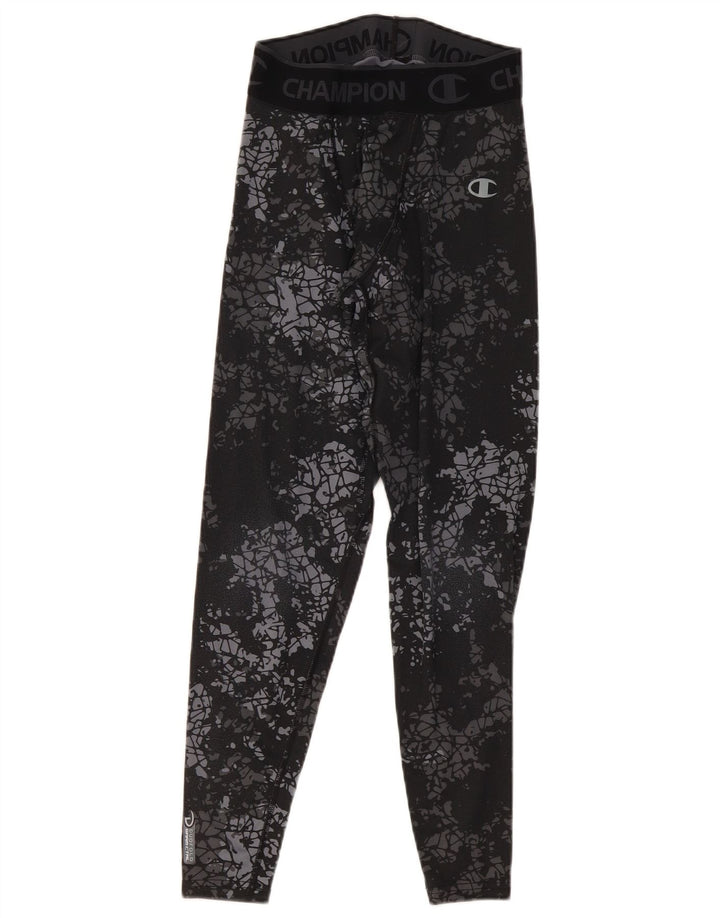 Champion Mens Performance Graphic Leggings Small Grey Camouflage