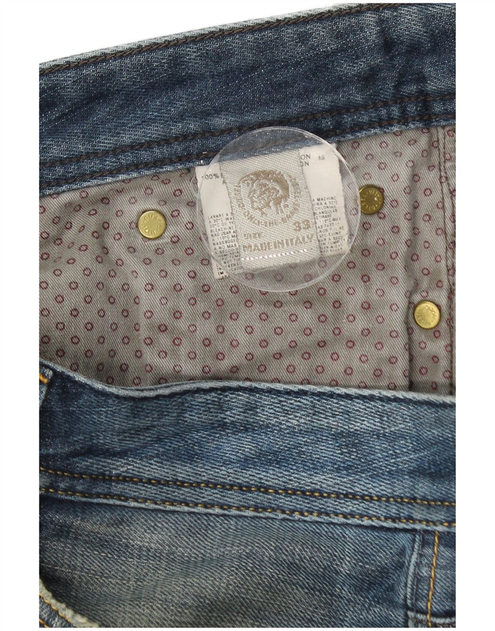 Diesel Mens Straight Jeans W33 L28 Blue Cotton