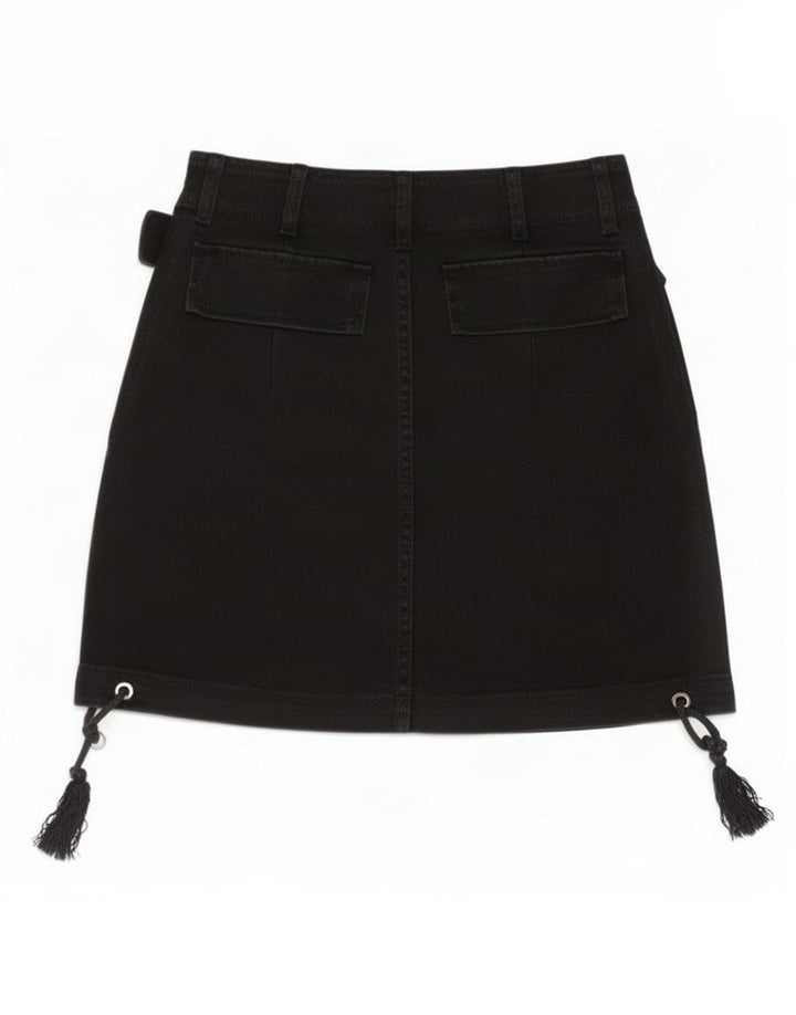 Zara Womens Mini Denim Skirt XS W24 Black
