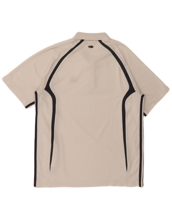 Adidas Mens Climalite Polo Shirt UK 38/40 Medium White Colourblock