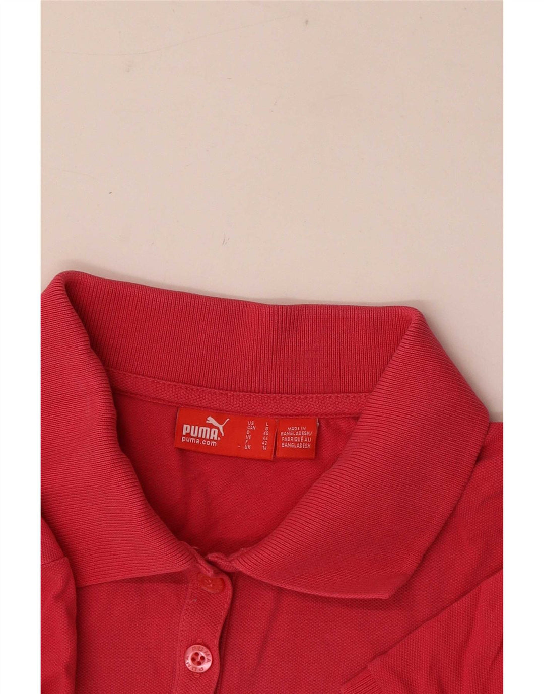 Puma Womens Polo Shirt UK 14 Medium Pink