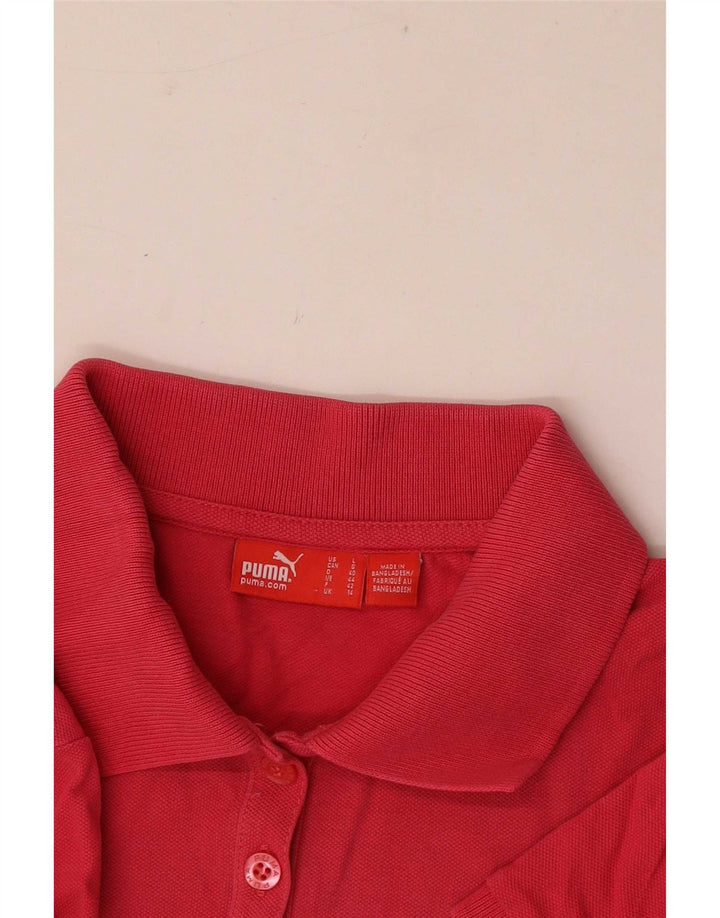 Puma Womens Polo Shirt UK 14 Medium Pink