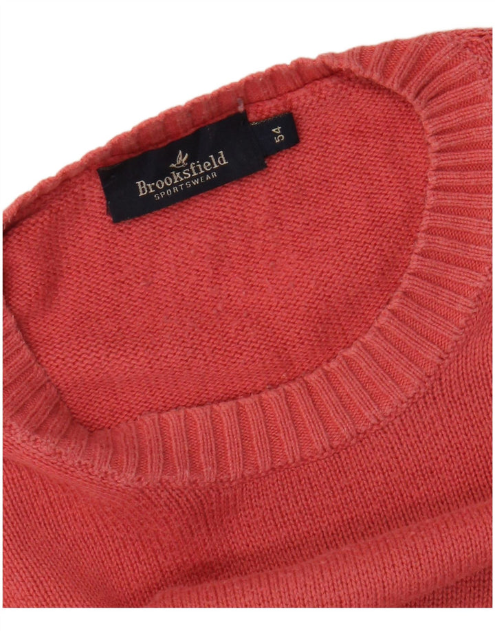 Brooksfield Mens Crew Neck Jumper Sweater IT 54 XL Pink