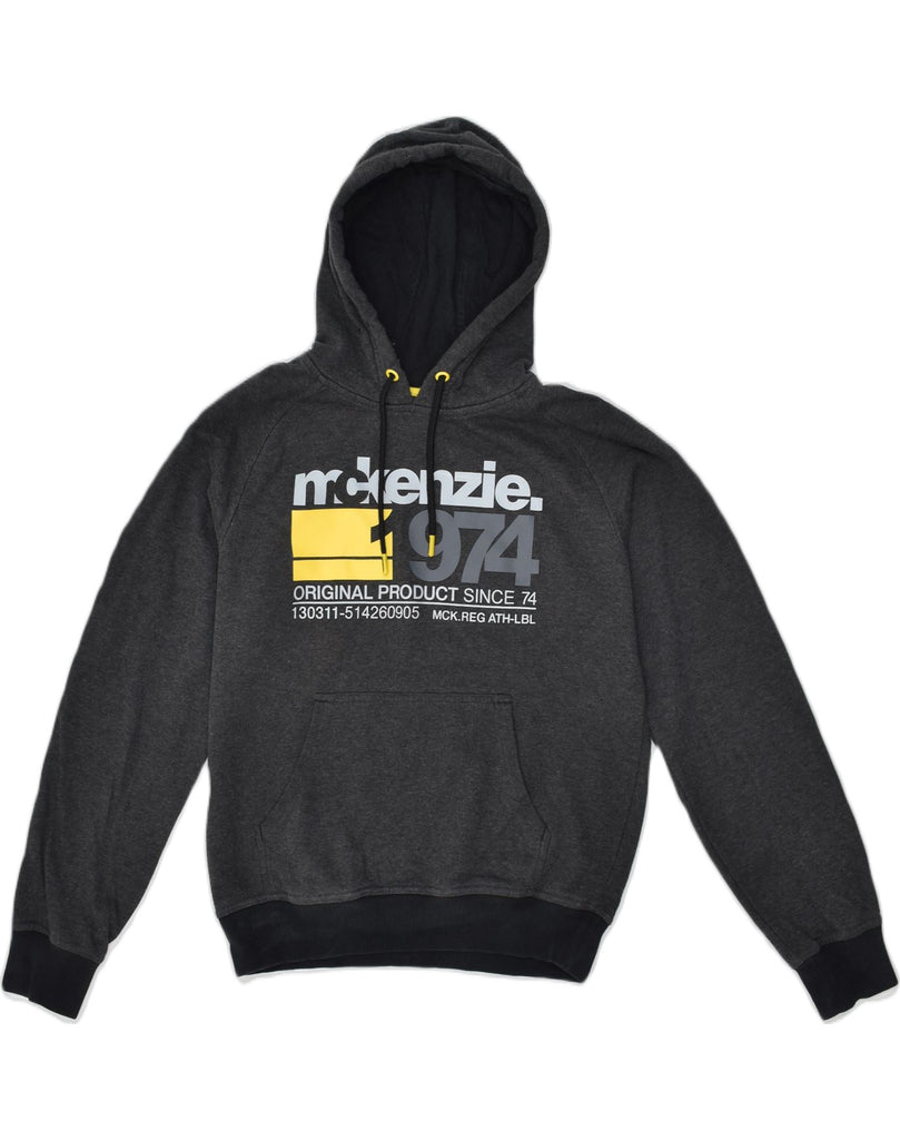 MCKENZIE Mens Graphic Hoodie Jumper Medium Grey Cotton | Vintage Mckenzie | Thrift | Second-Hand Mckenzie | Used Clothing | Messina Hembry 