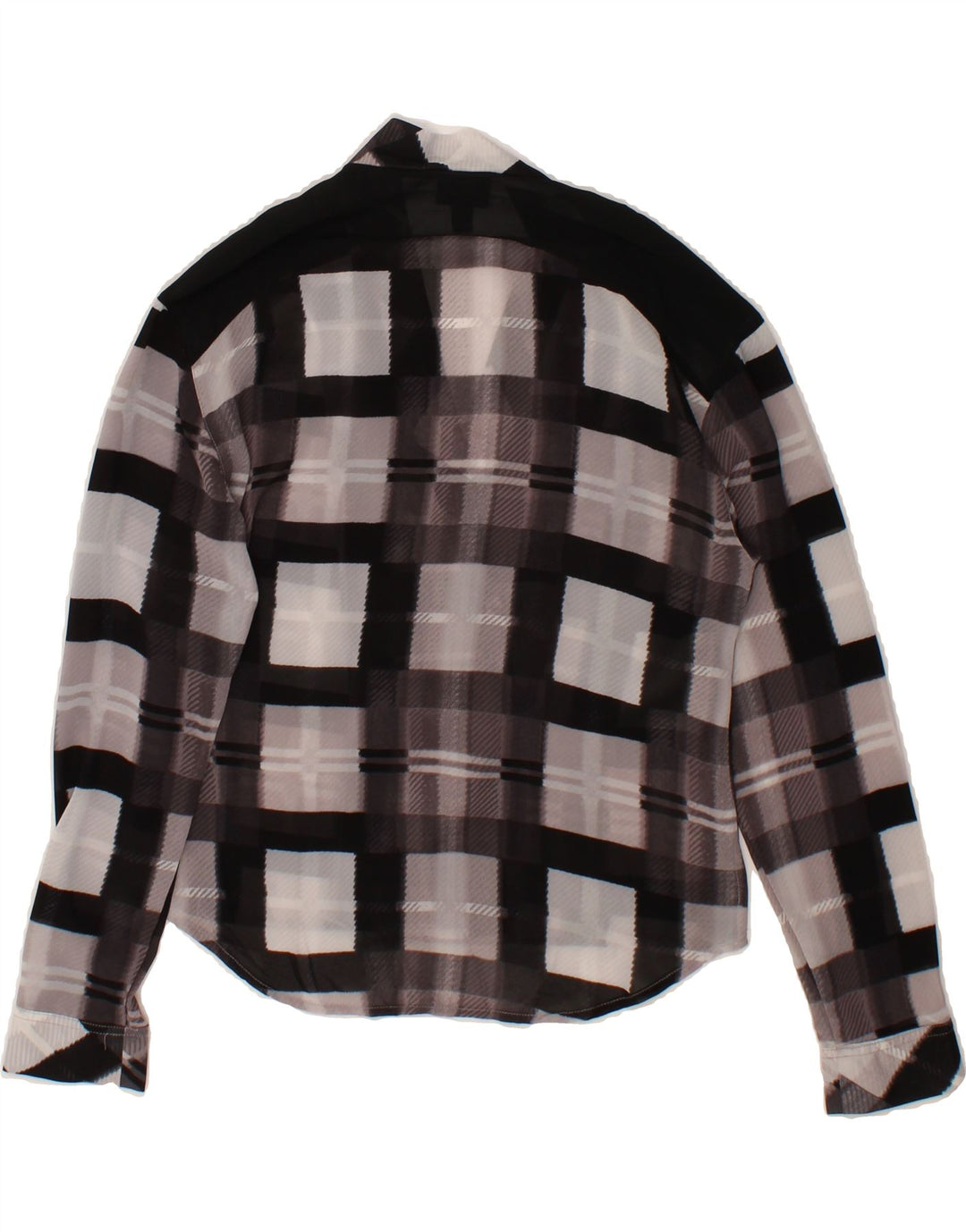 MOSSIMO Womens See Through Shirt Blouse UK 10 Small Grey Check Polyester Vintage Mossimo and Second-Hand Mossimo from Messina Hembry 