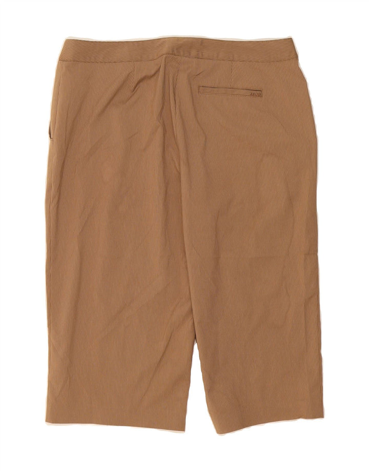 IZOD Womens Bermuda Shorts US 10 Large W34  Brown Pinstripe Polyester Vintage Izod and Second-Hand Izod from Messina Hembry 