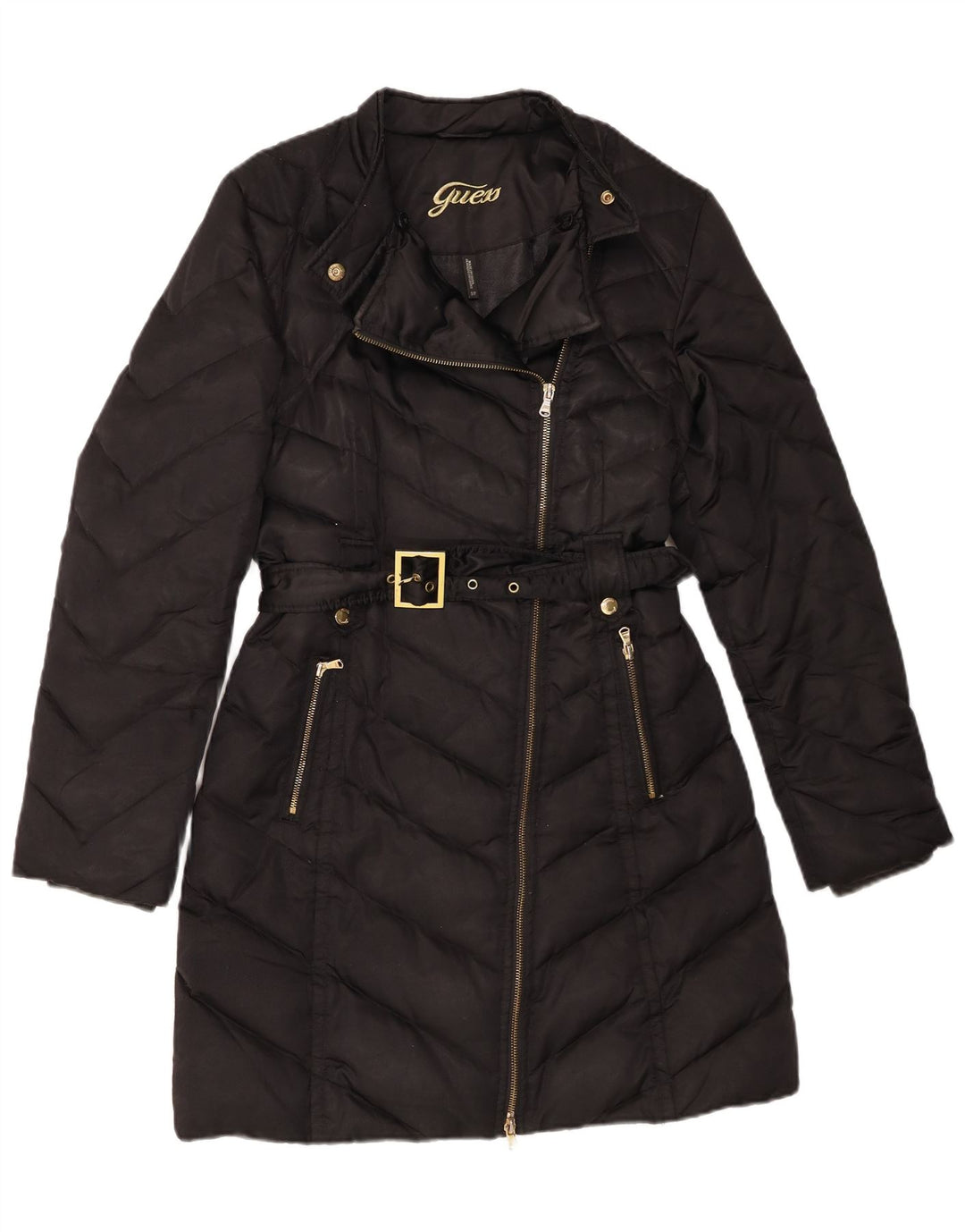 Guess Womens Padded Coat UK 10 Small Black Nylon