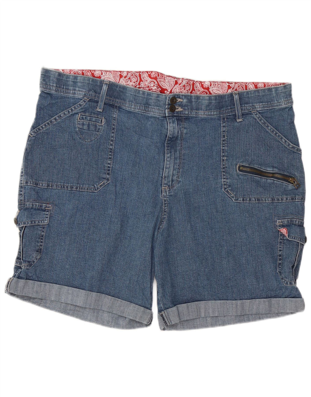 Lee Womens Cargo Denim Shorts US 22 3XL W42  Blue Cotton