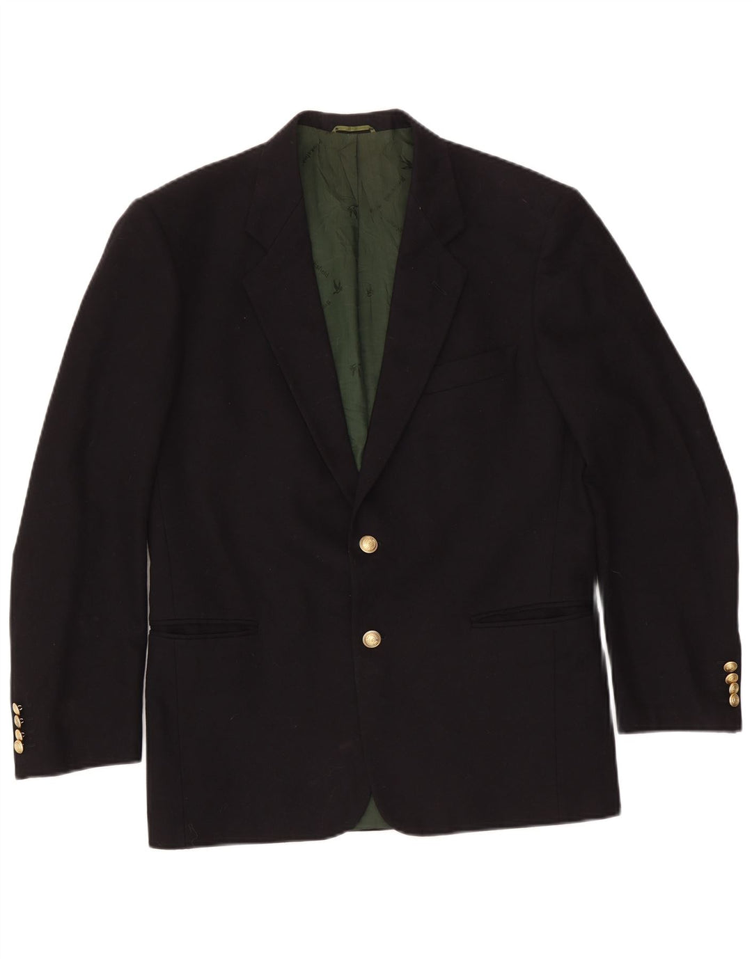 Brooksfield Mens 2 Button Blazer Jacket IT 48 Medium Black Wool