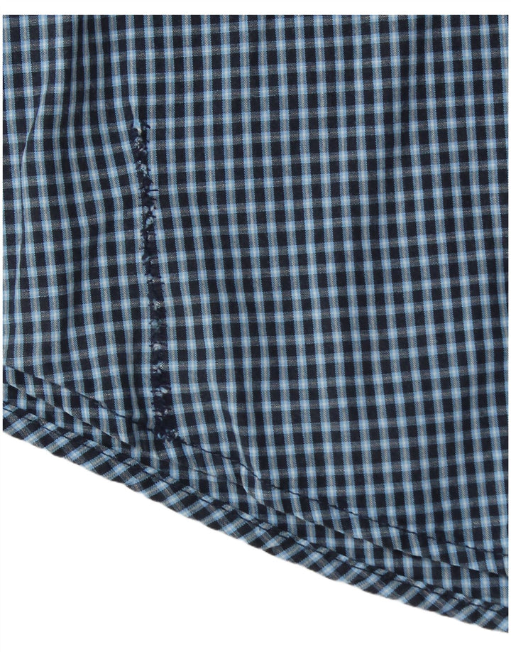 Wrangler Mens Shirt Large Blue Check Cotton