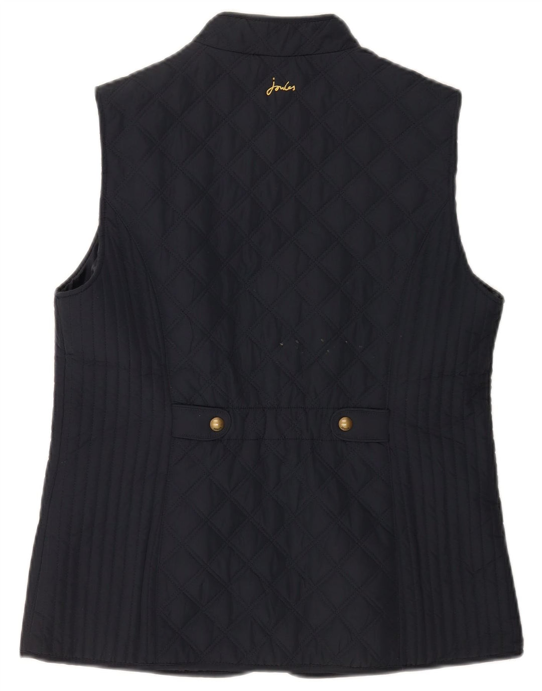 Joules Womens Quilted Gilet UK 14 Large Navy Blue Polyester