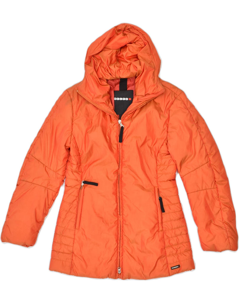 BELFE Womens Hooded Padded Coat UK 6 XS Orange Polyester | Vintage | Thrift | Second-Hand | Used Clothing | Messina Hembry 