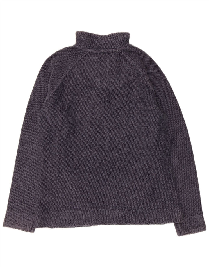 Weird Fish Womens Zip Neck Sweatshirt Jumper UK 12 Medium  Navy Blue Cotton