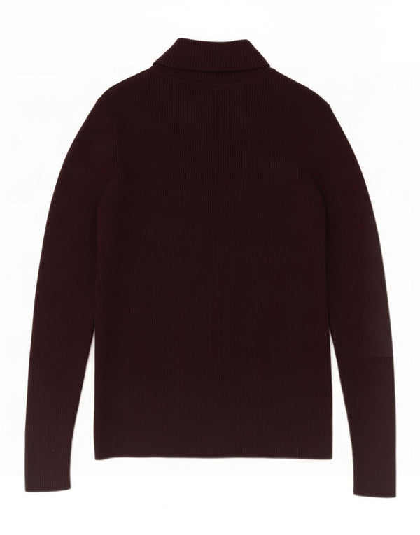 Marks & Spencer Womens Roll Neck Jumper Sweater UK 14 Large Burgundy