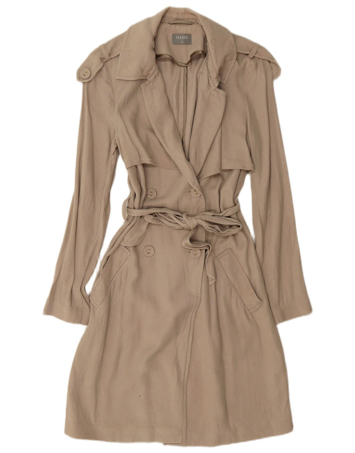 Oasis Womens Trench Coat UK 6 XS Grey Lyocell