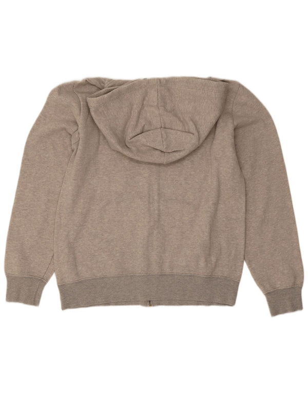 Champion Womens Graphic Zip Hoodie Sweater UK 16 Large Grey Cotton