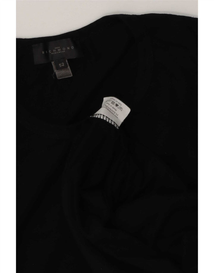 Richmond Mens T-Shirt Top IT 52 Large Black Cotton