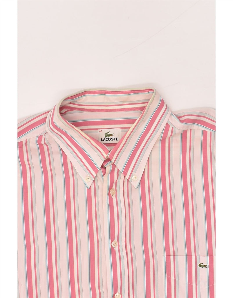 LACOSTE Mens Shirt Size 46 XL Pink Striped Cotton | Vintage Lacoste | Thrift | Second-Hand Lacoste | Used Clothing | Messina Hembry 