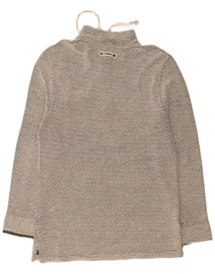 WEIRD FISH Mens Zip Neck Sweatshirt Jumper Large Grey Cotton