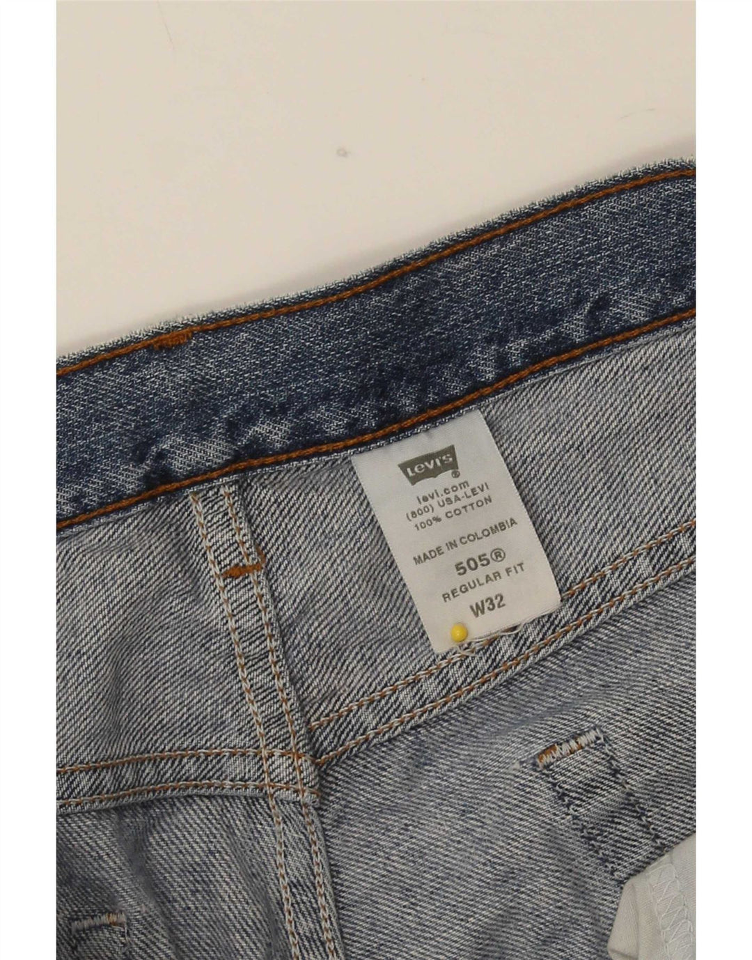 Levi's Mens 505 Distressed Regular Fit Denim Shorts Medium W32 Blue Cotton
