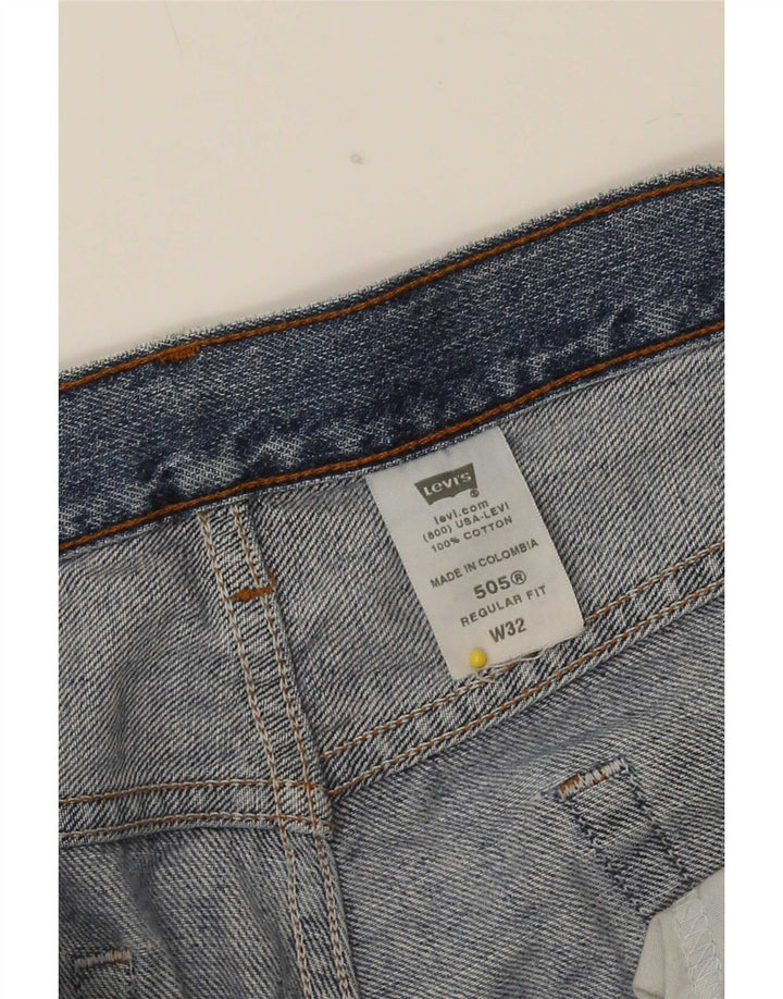 Levi's Mens 505 Distressed Regular Fit Denim Shorts Medium W32 Blue Cotton