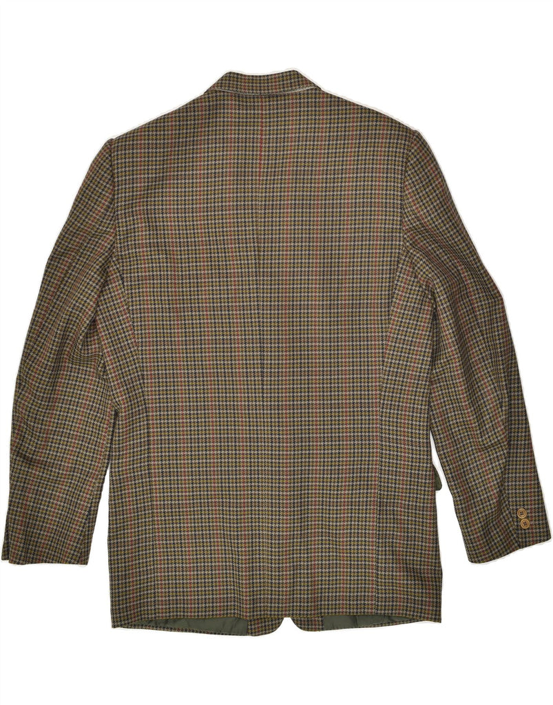BORSALINO Mens 2 Button Blazer Jacket UK 38 Medium Green Houndstooth | Vintage Borsalino | Thrift | Second-Hand Borsalino | Used Clothing | Messina Hembry 