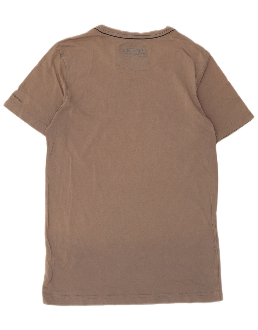 G-Star Mens Graphic T-Shirt Top Small Brown Cotton