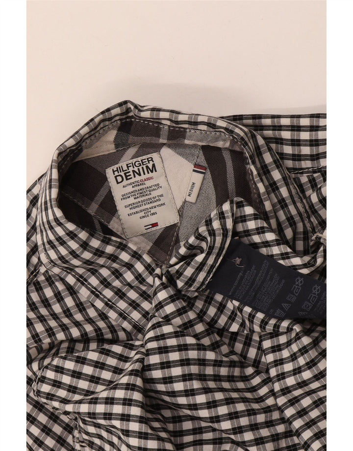 Tommy Hilfiger Mens Shirt Medium Blue Gingham Cotton
