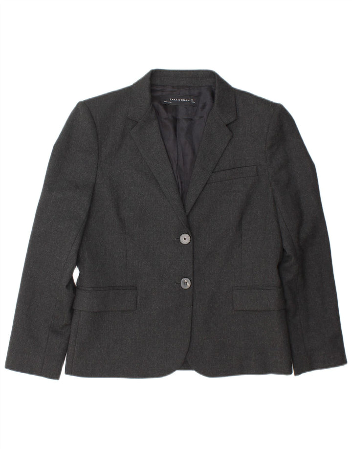Zara Womens 2 Button Blazer Jacket UK 10 Small Grey
