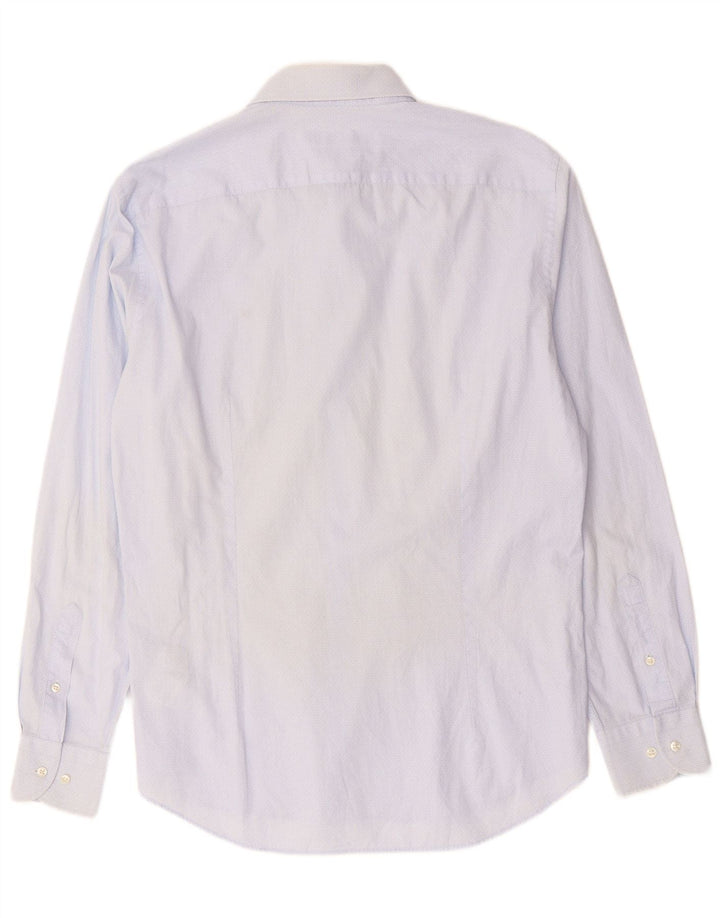 TOMMY HILFIGER Mens Slim Fit Shirt Size 16 1/2 42 Large Blue Geometric