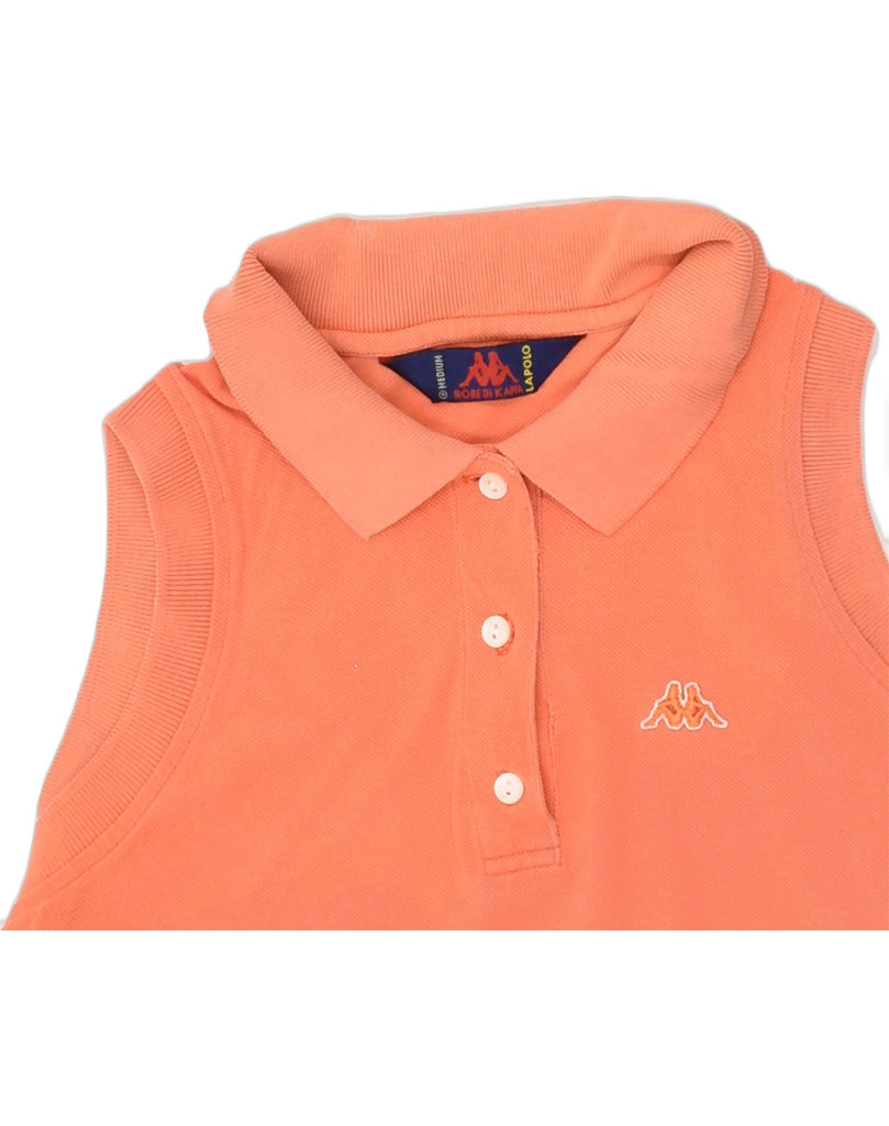 KAPPA Womens Sleeveless Polo Shirt UK 14 Medium Orange | Vintage Kappa | Thrift | Second-Hand Kappa | Used Clothing | Messina Hembry 