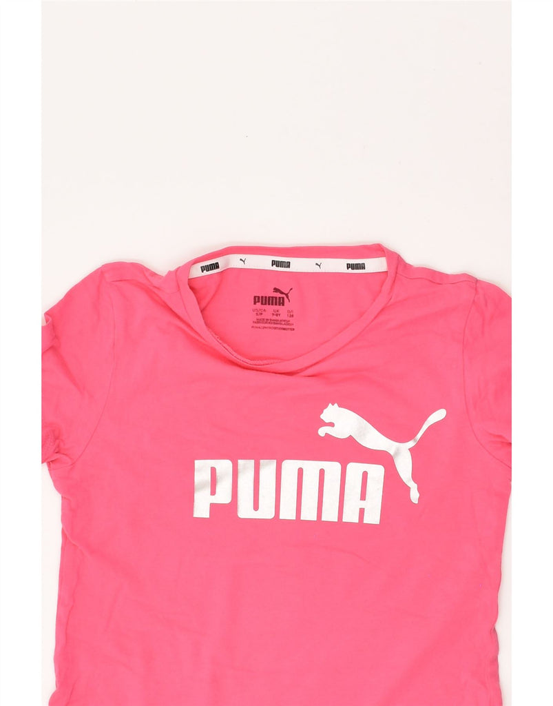 PUMA Girls Graphic T-Shirt Top 7-8 Years Pink | Vintage Puma | Thrift | Second-Hand Puma | Used Clothing | Messina Hembry 